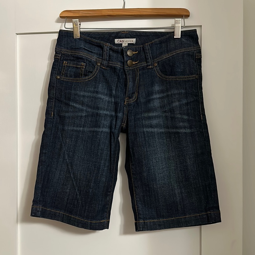 CAbi Dark Wash Jean Shorts